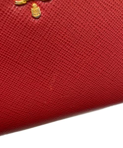 PRADA（プラダ）PRADA (プラダ) サフィアーノレザー2つ折り財布 レッド サイズ:下記参照の古着・服飾アイテム