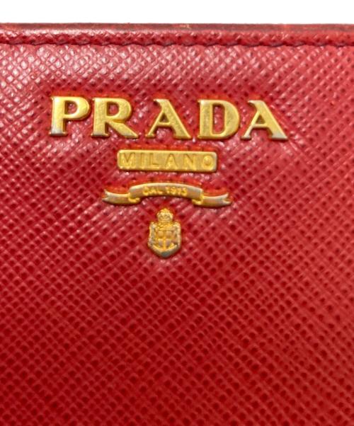 PRADA（プラダ）PRADA (プラダ) サフィアーノレザー2つ折り財布 レッド サイズ:下記参照の古着・服飾アイテム