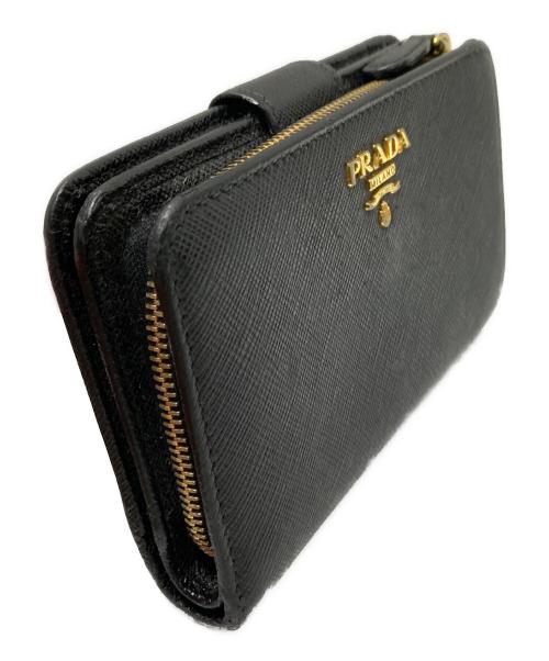 PRADA（プラダ）PRADA (プラダ) サフィアーノレザー2つ折り財布 ブラック サイズ:下記参照の古着・服飾アイテム