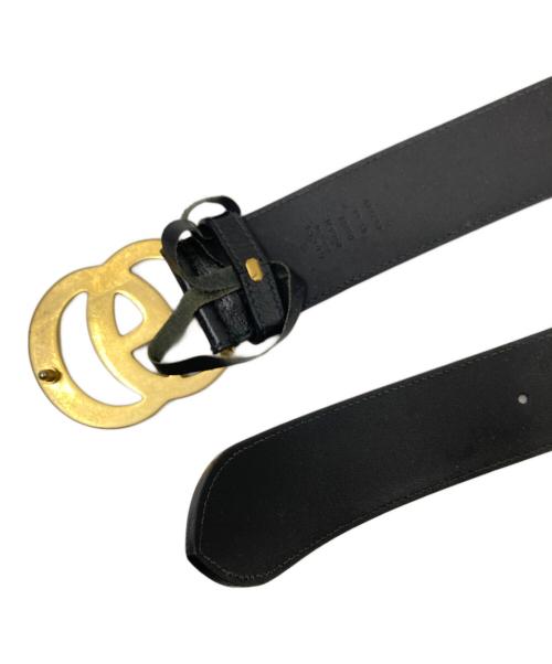 GUCCI（グッチ）GUCCI (グッチ) GGバックルロゴレザーベルト ブラック サイズ:下記参照の古着・服飾アイテム