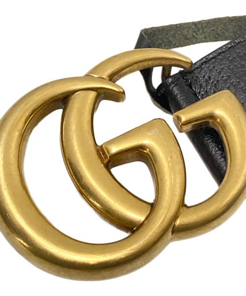 GUCCI（グッチ）GUCCI (グッチ) GGバックルロゴレザーベルト ブラック サイズ:下記参照の古着・服飾アイテム