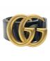 GUCCI (グッチ) GGバックルロゴレザーベルト ブラック サイズ:下記参照：22000円