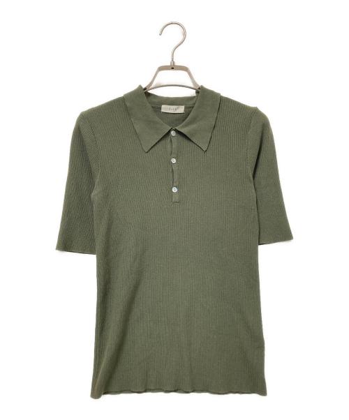 PoFF（ポーフ）PoFF (ポーフ) ハーフボタンニット グリーン サイズ:Fの古着・服飾アイテム