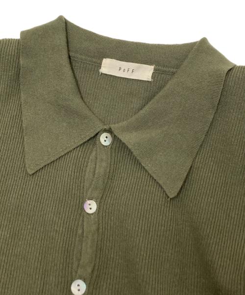 PoFF（ポーフ）PoFF (ポーフ) ハーフボタンニット グリーン サイズ:Fの古着・服飾アイテム