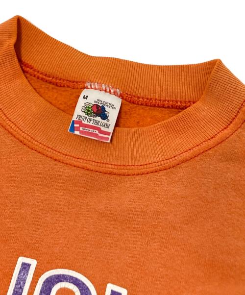 FRUIT OF THE LOOM（フルーツオブザルーム）FRUIT OF THE LOOM (フルーツオブザルーム) 80‘Sロゴプリントクルーネックスウェット オレンジ サイズ:Mの古着・服飾アイテム