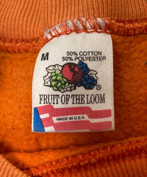 FRUIT OF THE LOOM（フルーツオブザルーム）FRUIT OF THE LOOM (フルーツオブザルーム) 80‘Sロゴプリントクルーネックスウェット オレンジ サイズ:Mの古着・服飾アイテム
