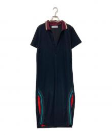 TOGA PULLA（トーガ プルラ）の古着「ブルクロスジャージードレス」｜ブラック×レッド