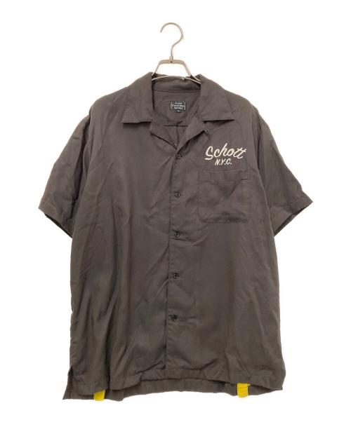 SCHOTT BROS.（ショットブロス）SCHOTT BROS. (ショットブロス) LYOCELL SS BOWLING SHIRT ブラウン サイズ:Mの古着・服飾アイテム