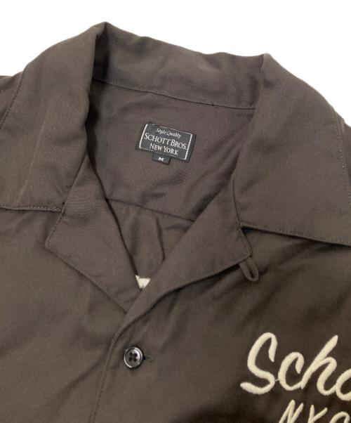 SCHOTT BROS.（ショットブロス）SCHOTT BROS. (ショットブロス) LYOCELL SS BOWLING SHIRT ブラウン サイズ:Mの古着・服飾アイテム