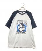 AVIREXアヴィレックス）の古着「Raglan T-SHIRT」｜ホワイト×ブラック