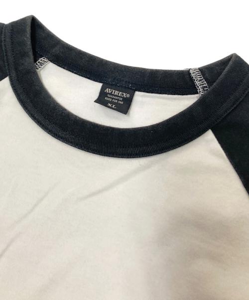 AVIREX（アヴィレックス）AVIREX (アヴィレックス) Raglan T-SHIRT ホワイト×ブラック サイズ:FREEの古着・服飾アイテム