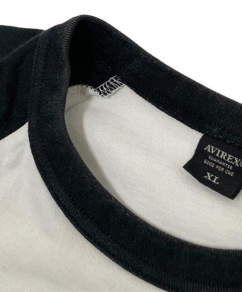 AVIREX（アヴィレックス）AVIREX (アヴィレックス) Raglan T-SHIRT ホワイト×ブラック サイズ:FREEの古着・服飾アイテム