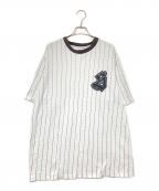 stussyステューシー）の古着「BASEBALL TEE」｜ホワイト×ブラック