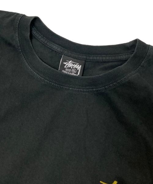 stussy（ステューシー）stussy (ステューシー) Crown Wreath Pig Dyed Tee ブラック サイズ:XLの古着・服飾アイテム