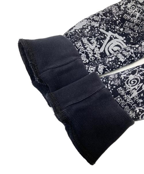 stussy（ステューシー）stussy (ステューシー) 総柄ジップパーカー ホワイト×ブラック サイズ:XLの古着・服飾アイテム