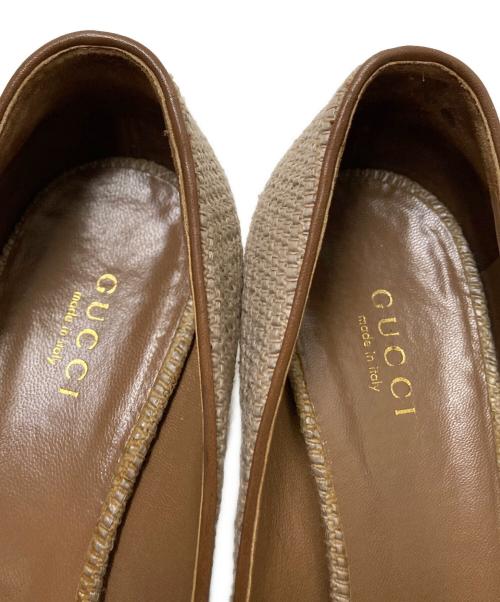 GUCCI（グッチ）GUCCI (グッチ) オープントゥウェッジソール ブラウン サイズ:37 1/2の古着・服飾アイテム