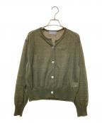MARGARET HOWELLマーガレットハウエル）の古着「FINE LINEN CARDIGAN」｜オリーブ