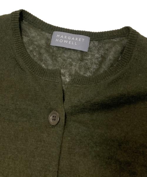 MARGARET HOWELL（マーガレットハウエル）MARGARET HOWELL (マーガレットハウエル) FINE LINEN CARDIGAN オリーブ サイズ:2の古着・服飾アイテム