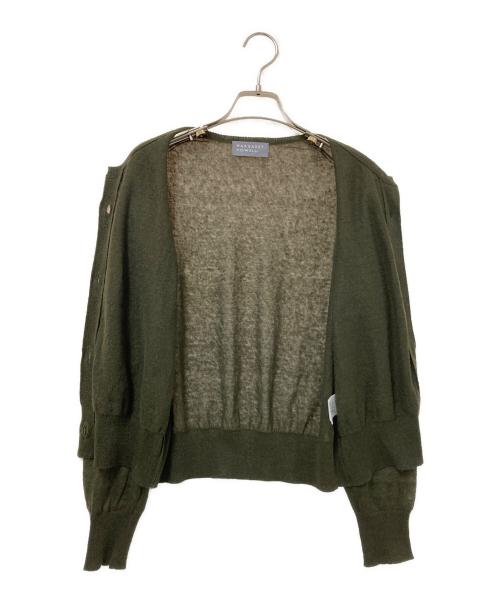 MARGARET HOWELL（マーガレットハウエル）MARGARET HOWELL (マーガレットハウエル) FINE LINEN CARDIGAN オリーブ サイズ:2の古着・服飾アイテム