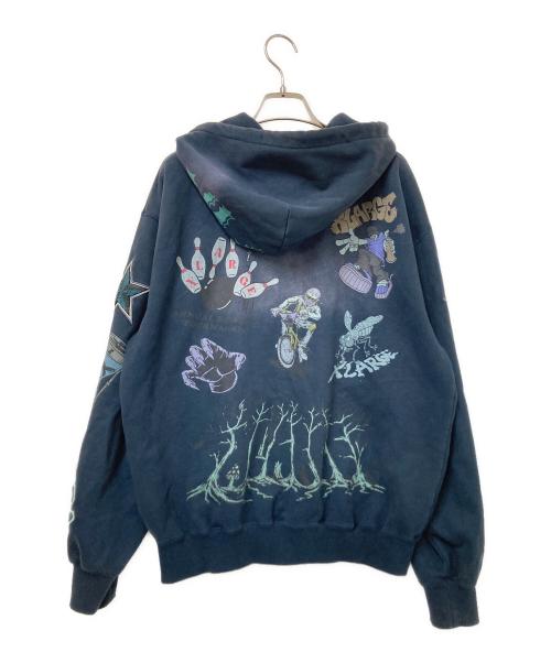 X-LARGE（エクストララージ）X-LARGE (エクストララージ) MULTI LOGO ZIP UP HOODED SWEATSHIRT ネイビー サイズ:Sの古着・服飾アイテム