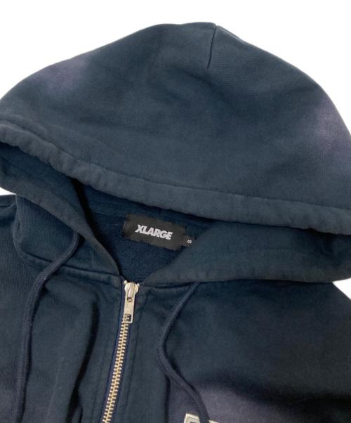 X-LARGE（エクストララージ）X-LARGE (エクストララージ) MULTI LOGO ZIP UP HOODED SWEATSHIRT ネイビー サイズ:Sの古着・服飾アイテム