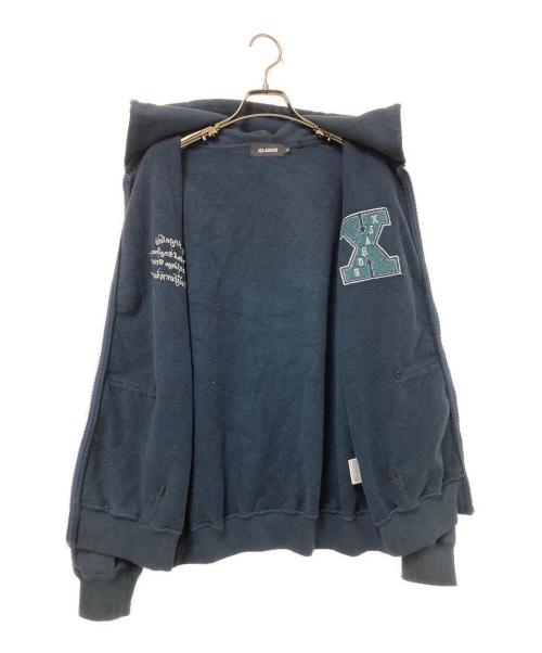 X-LARGE（エクストララージ）X-LARGE (エクストララージ) MULTI LOGO ZIP UP HOODED SWEATSHIRT ネイビー サイズ:Sの古着・服飾アイテム
