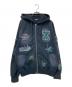 X-LARGE（エクストララージ）の古着「MULTI LOGO ZIP UP HOODED SWEATSHIRT」｜ネイビー