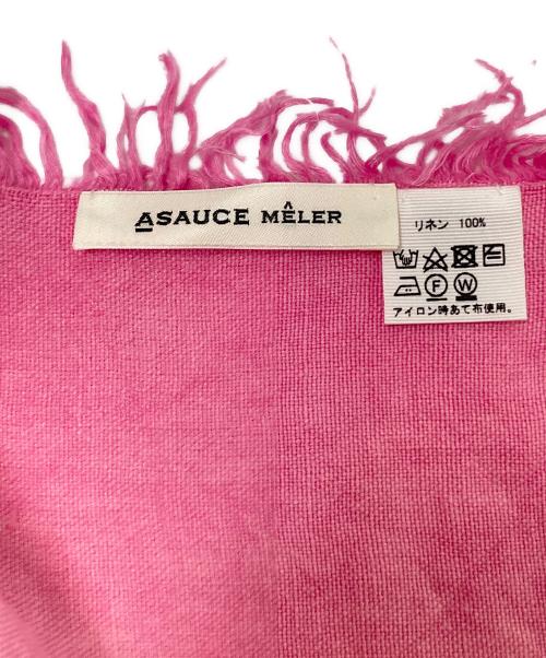 ASAUCE MELER（アソースメレ）ASAUCE MELER (アソースメレ) リネンストール ピンク サイズ:下記参照の古着・服飾アイテム