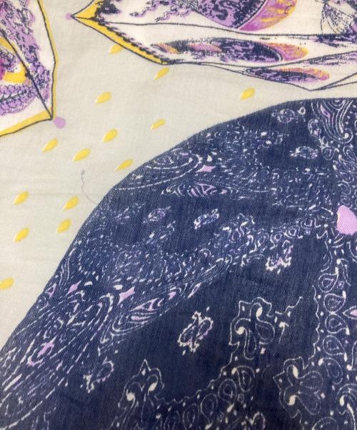 manipuri（マニプリ）manipuri (マニプリ) 総柄コットンシルク大判ストール パープル サイズ:下記参照の古着・服飾アイテム