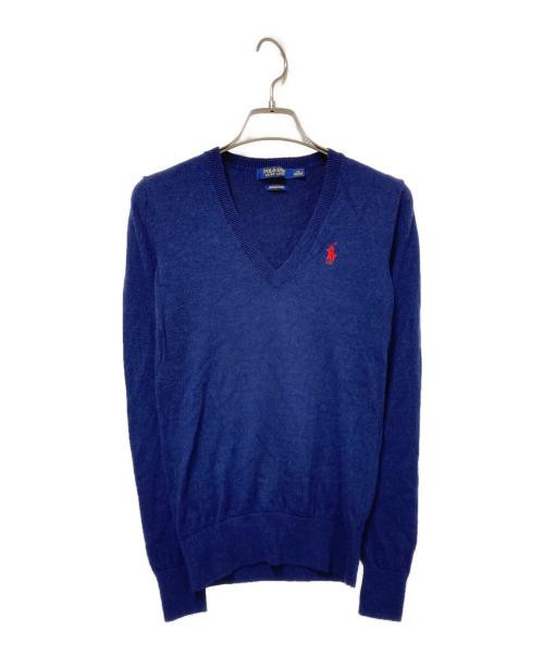 POLO GOLF（ポロ ゴルフ）POLO GOLF (ポロ ゴルフ) メリノウールVネックニット ネイビー サイズ:XSの古着・服飾アイテム