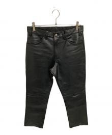 JOURNAL STANDARD TRISECT（ジャーナルスタンダード トライセクト）の古着「カウレザー 5ポケットパンツ」｜ブラック