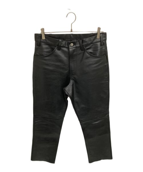 JOURNAL STANDARD TRISECT（ジャーナルスタンダード トライセクト）JOURNAL STANDARD TRISECT (ジャーナルスタンダード トライセクト) カウレザー 5ポケットパンツ ブラック サイズ:Lの古着・服飾アイテム