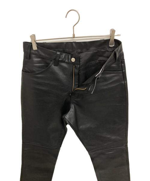 JOURNAL STANDARD TRISECT（ジャーナルスタンダード トライセクト）JOURNAL STANDARD TRISECT (ジャーナルスタンダード トライセクト) カウレザー 5ポケットパンツ ブラック サイズ:Lの古着・服飾アイテム