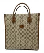 GUCCIグッチ）の古着「インターロッキングGGスプリーム 2WAYトートバッグ」｜ブラウン×ベージュ