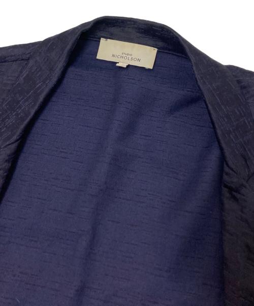 STUDIO NICHOLSON（スタジオ ニコルソン）STUDIO NICHOLSON (スタジオ ニコルソン) シルクレーヨンガウンコート ネイビーの古着・服飾アイテム