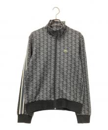 LACOSTE（ラコステ）の古着「モノグラムジャカードトラックジャケット」｜ブラック×グレー