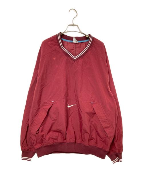 NIKE（ナイキ）NIKE (ナイキ) Vネックナイロンプルオーバー レッド サイズ:Lの古着・服飾アイテム