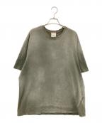 MOOJINOOJIムージムージ）の古着「エイジング加工Ｔシャツ」｜グレー