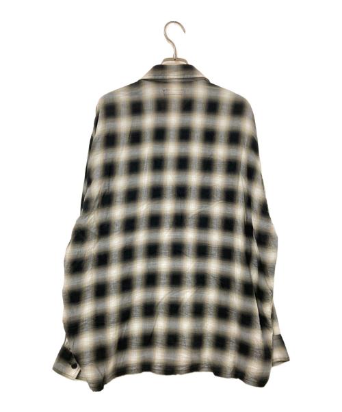 JOURNAL STANDARD relume（ジャーナルスタンダード レリューム）JOURNAL STANDARD relume (ジャーナルスタンダード レリューム) コットン/レーヨン オンブレチェックシャツ ブラック×ベージュ サイズ:Mの古着・服飾アイテム