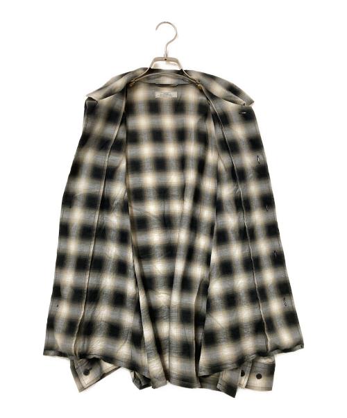 JOURNAL STANDARD relume（ジャーナルスタンダード レリューム）JOURNAL STANDARD relume (ジャーナルスタンダード レリューム) コットン/レーヨン オンブレチェックシャツ ブラック×ベージュ サイズ:Mの古着・服飾アイテム