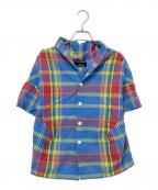 tricot COMME des GARCONSトリココムデギャルソン）の古着「マドラスチェックデザインシャツ」｜ブルー×イエロー