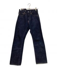 MOMOTARO JEANS（桃太郎ジーンズ）の古着「出陣レーベルデニムパンツ」｜インディゴ