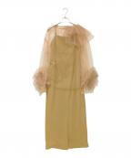 ANDRESDアンドレスド）の古着「blooming tulle dress」｜ベージュ