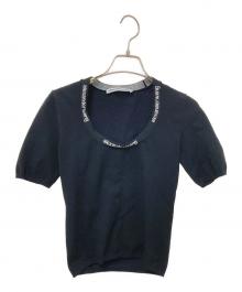 ALEXANDER WANG（アレキサンダー・ワン）の古着「ロゴジャガード半袖ニット」｜ブラック