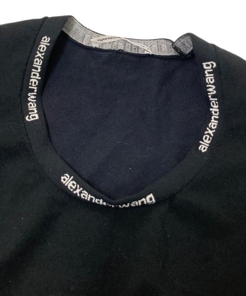 ALEXANDER WANG（アレキサンダー・ワン）ALEXANDER WANG (アレキサンダー・ワン) ロゴジャガード半袖ニット ブラック サイズ:Sの古着・服飾アイテム