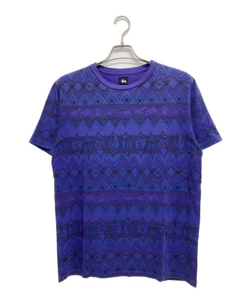 stussy（ステューシー）stussy (ステューシー) TOMTOM柄Tシャツ パープル サイズ: Lの古着・服飾アイテム