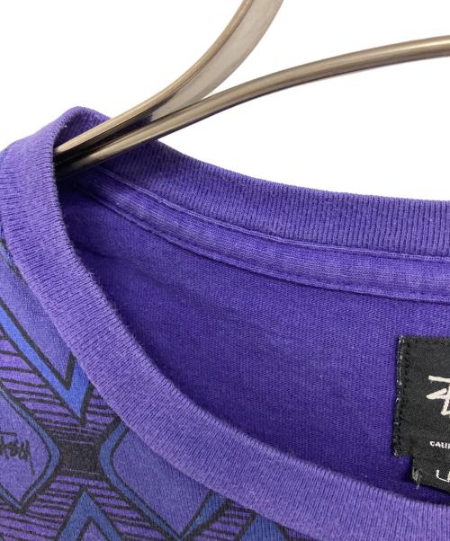 stussy（ステューシー）stussy (ステューシー) TOMTOM柄Tシャツ パープル サイズ: Lの古着・服飾アイテム