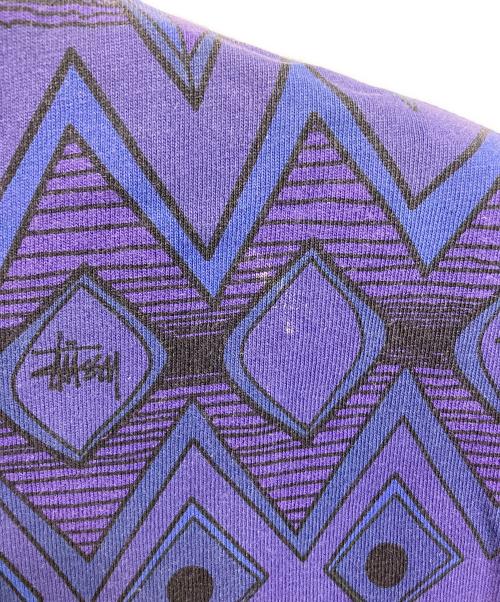 stussy（ステューシー）stussy (ステューシー) TOMTOM柄Tシャツ パープル サイズ: Lの古着・服飾アイテム