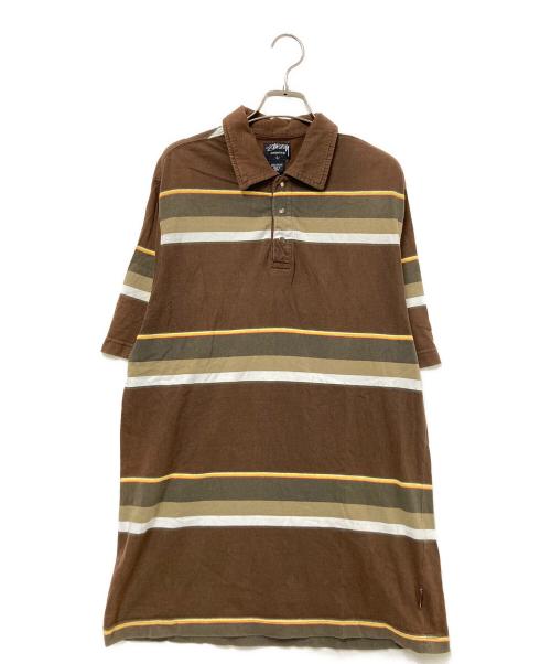 stussy（ステューシー）stussy (ステューシー) ポロシャツ ブラウン サイズ:Lの古着・服飾アイテム
