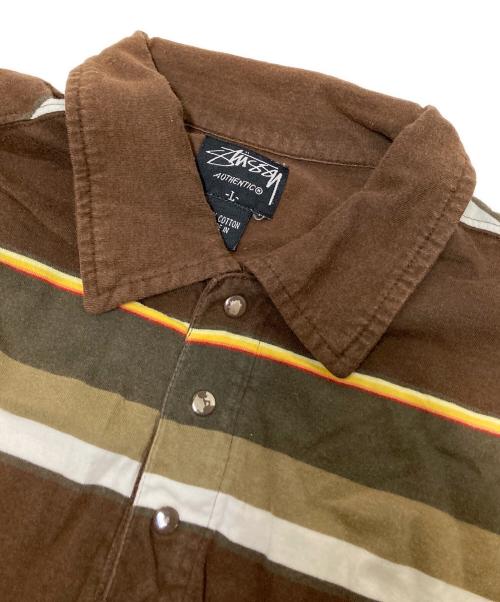 stussy（ステューシー）stussy (ステューシー) ポロシャツ ブラウン サイズ:Lの古着・服飾アイテム